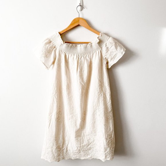 Zara Cream Embroidered Off The Shoulder Dress Sz S - Picture 9 of 9